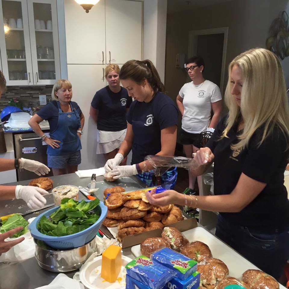 Members feeding the hungry