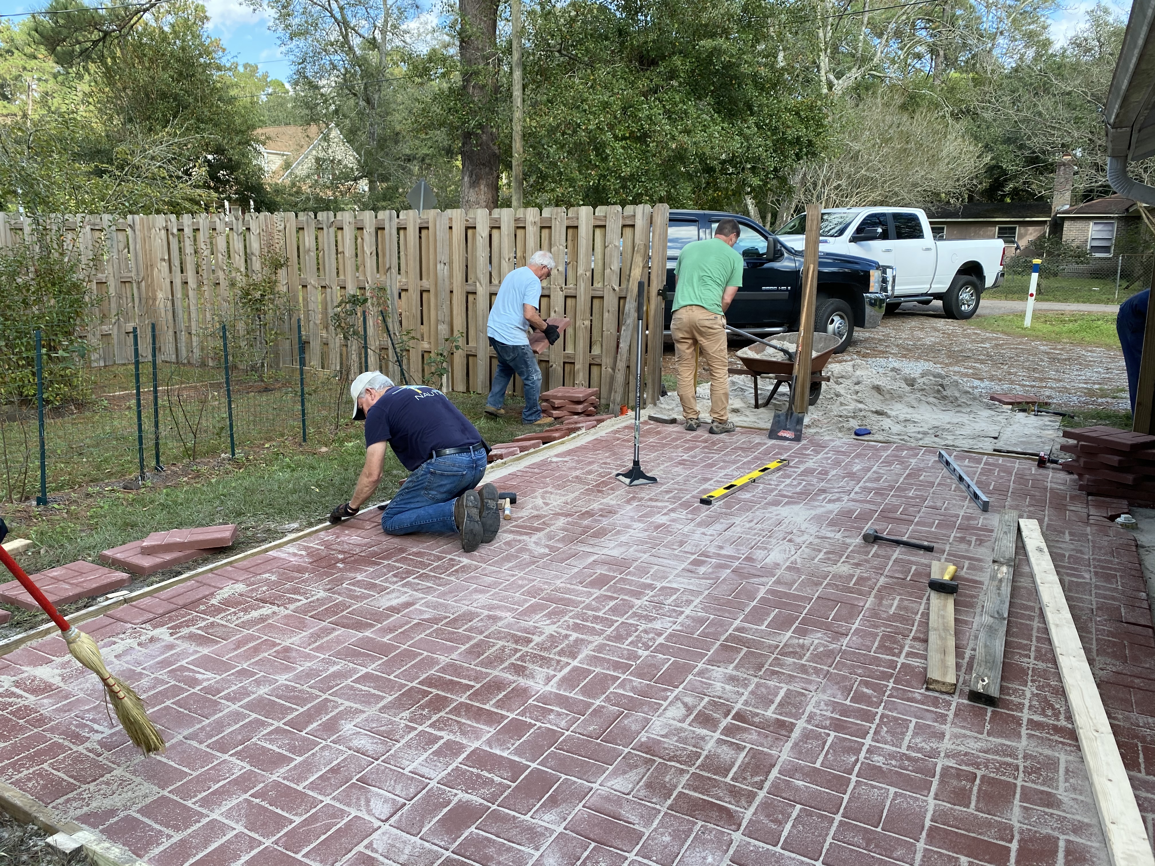 Building patio at homeless shelter